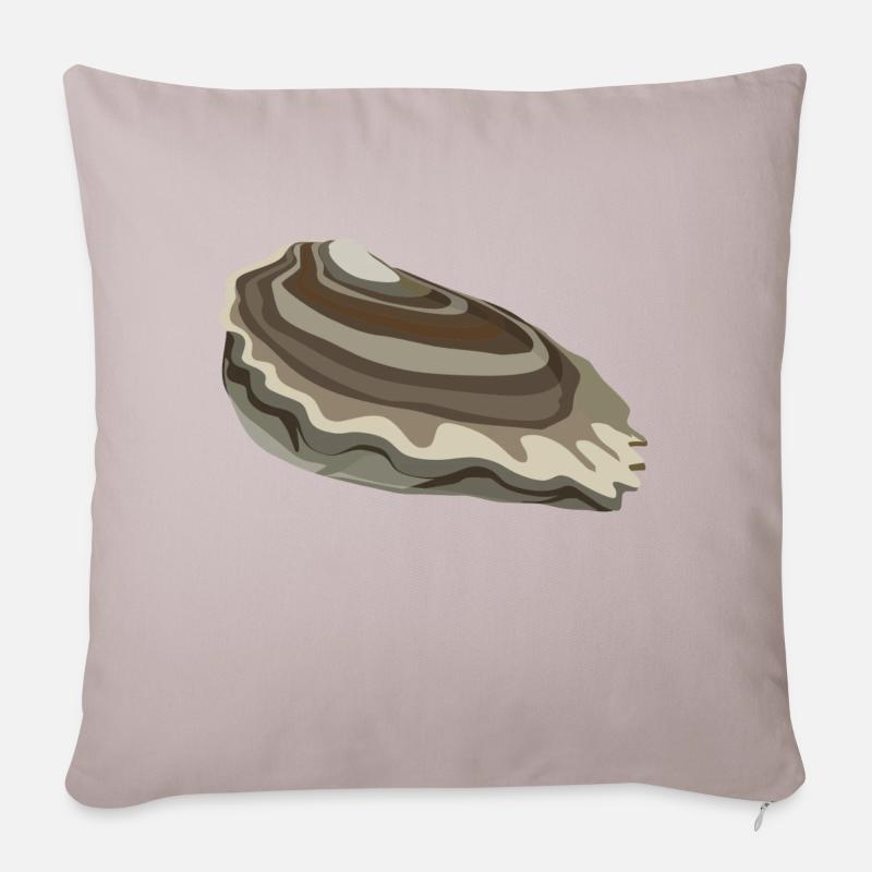 huître - Coussin et housse de 45 x 45 cm - taupe clair