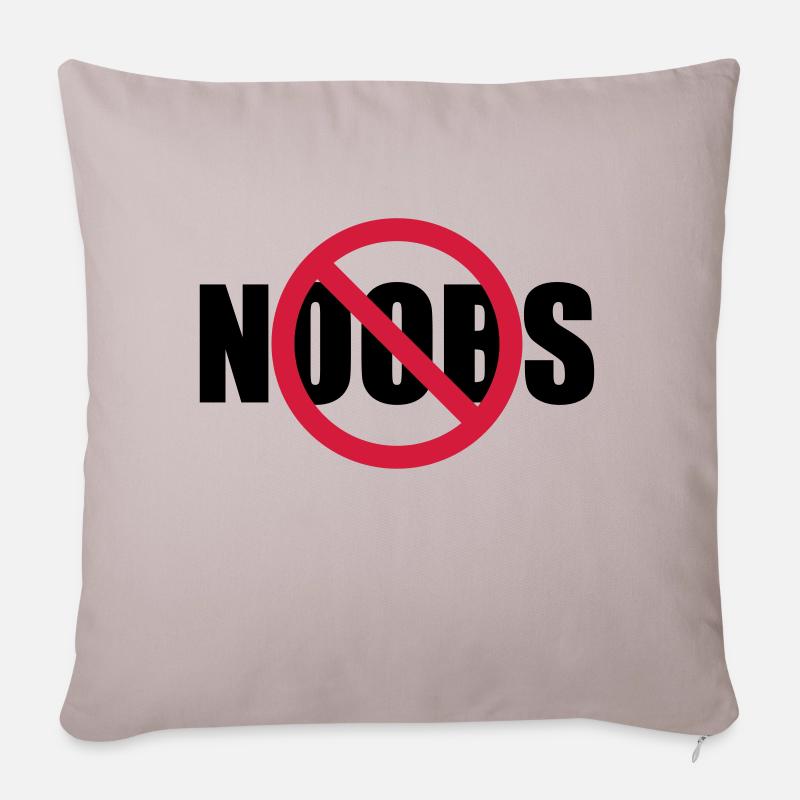 Keine Noobs Verboten Schild - Sofakissen mit Füllung 45 x 45 cm - helles Taupe