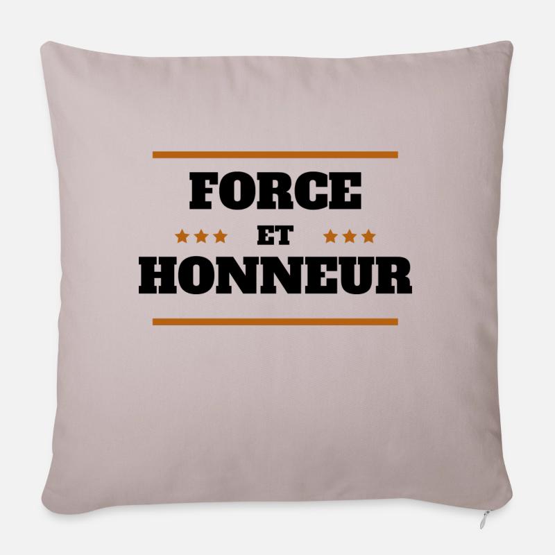 Force et Honneur - Coussin et housse de 45 x 45 cm - taupe clair