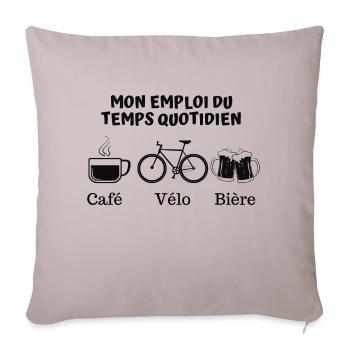 Café vélo bière 6 - Coussin et housse de 45 x 45 cm - taupe clair - Devant