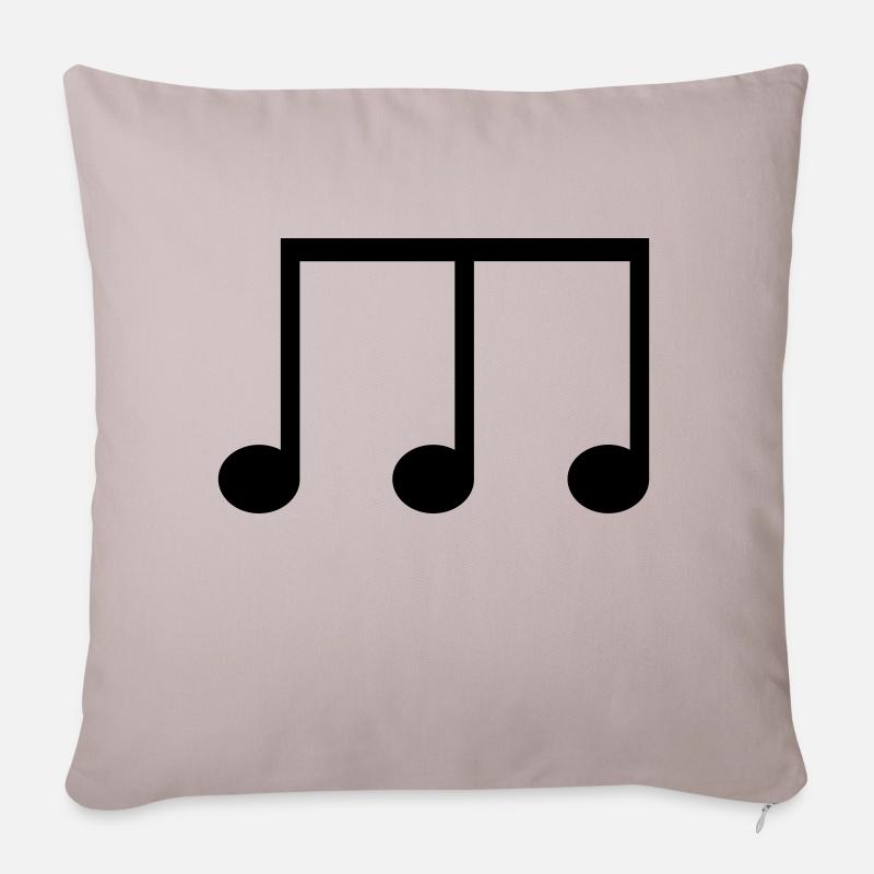 Symbole de la huitième note avec trois têtes de note - Coussin et housse de 45 x 45 cm - taupe clair