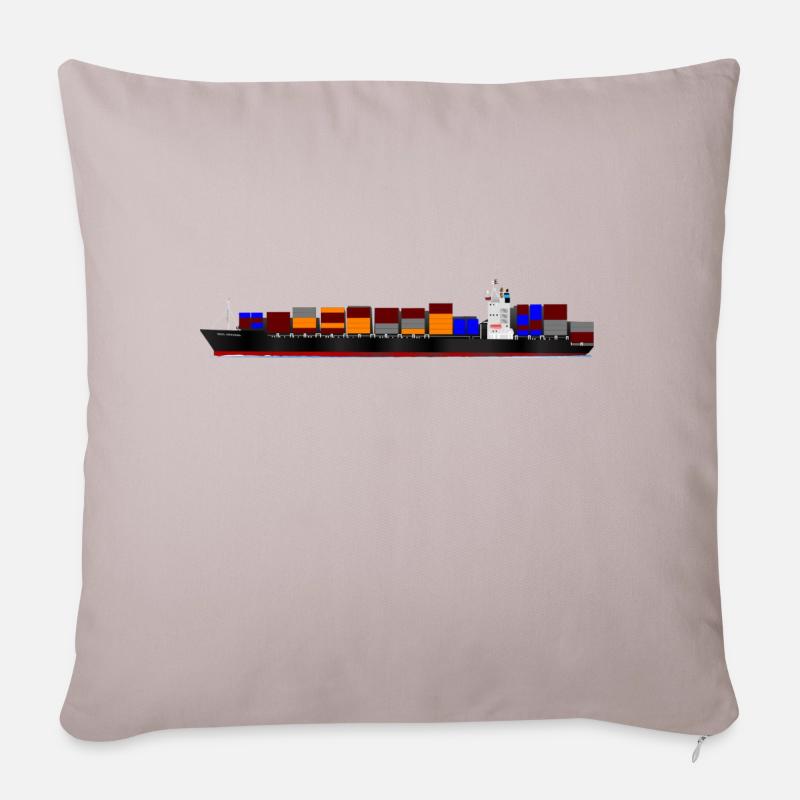 Containerschiff - Sofakissen mit Füllung 45 x 45 cm - helles Taupe
