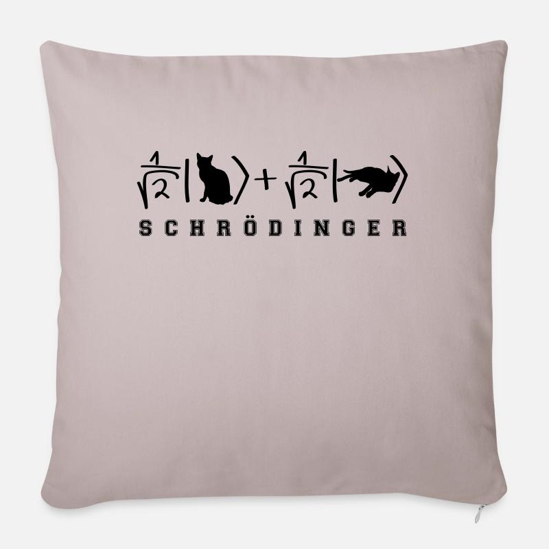 Quantenphysik Schrödinger Katze - Sofakissen mit Füllung 45 x 45 cm - helles Taupe