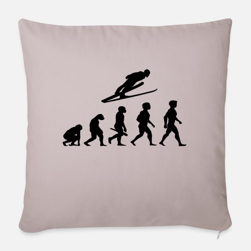 Evolution Ski long jump ski flying ski jumping - Sofa pillow with filling 45cm x 45cm - light taupe