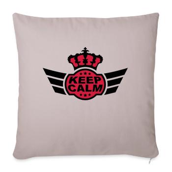 Keep Calm - Sofa pillow with filling 45cm x 45cm - light taupe - Front