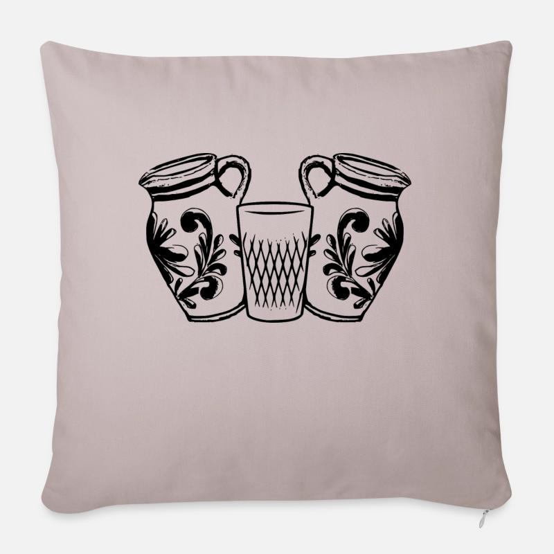 Bembel côtelé - Coussin et housse de 45 x 45 cm - taupe clair