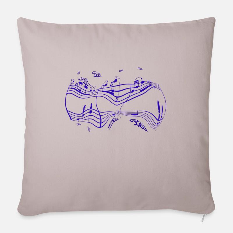 Note Chopin - Cuscino da divano 45 x 45 cm con riempimento - grigio chiaro