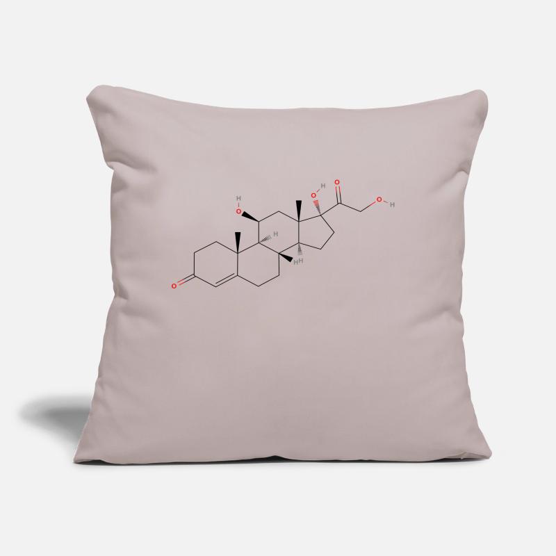 Molécule de cortisol - Formule structurale colorée Coussin et housse de 45 x 45 cm