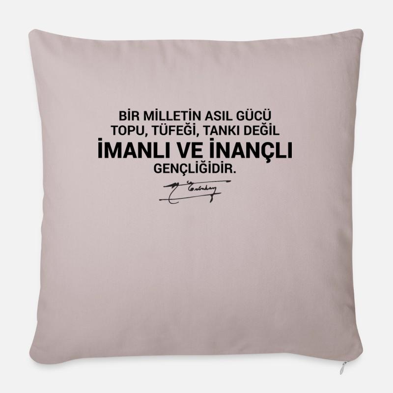 Imanli ve Inancli - Sofakissen mit Füllung 45 x 45 cm - helles Taupe
