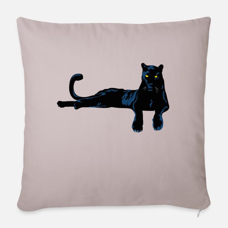 Panthère - Chat - Prédateur - Coussin et housse de 45 x 45 cm - taupe clair