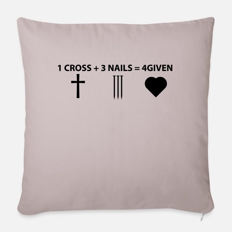 4given Jesus - Sofakissen mit Füllung 45 x 45 cm - helles Taupe