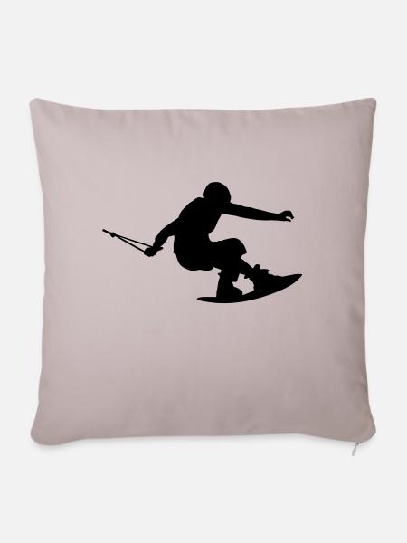 wakeboarder_15 - Sofakissen mit Füllung 45 x 45 cm - helles Taupe