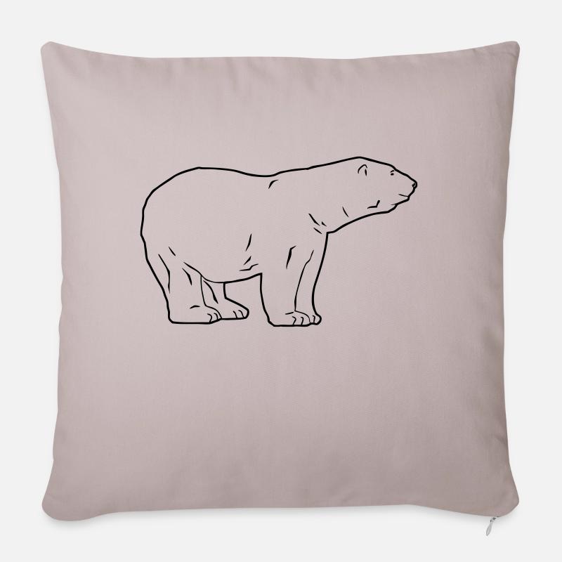 Polar Bear - Eisbär - Sofakissen mit Füllung 45 x 45 cm - helles Taupe