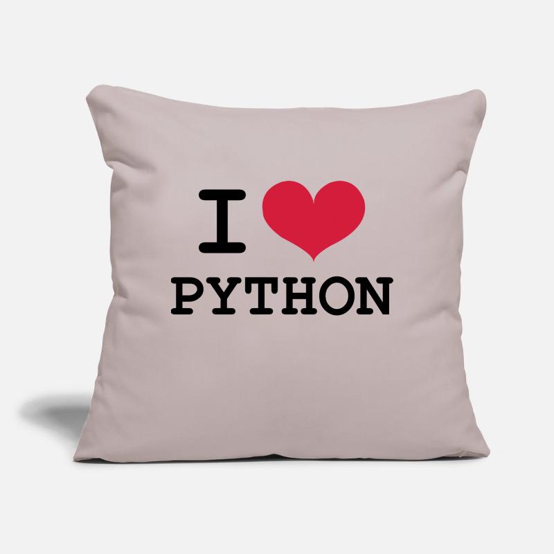 I Love Python Coussin et housse de 45 x 45 cm
