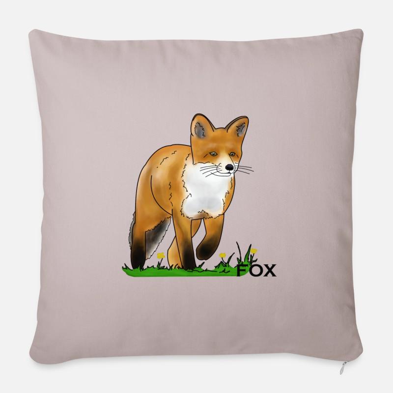 Fuchs - Sofakissen mit Füllung 45 x 45 cm - helles Taupe