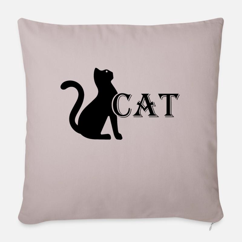 Chat Chat - Coussin et housse de 45 x 45 cm - taupe clair