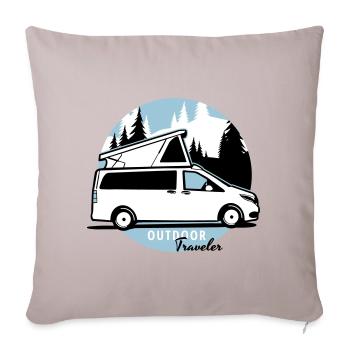 Campstar Traveler en plein air - Coussin et housse de 45 x 45 cm - taupe clair - Devant