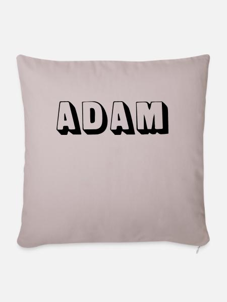 Name - Adam - Sofakissen mit Füllung 45 x 45 cm - helles Taupe