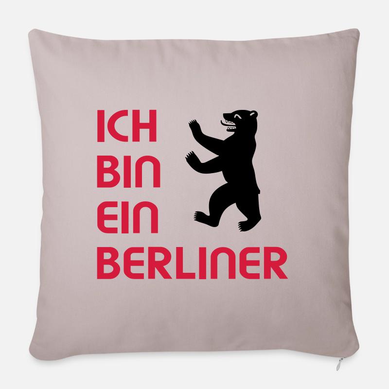 Ich bin ein Berliner - Sofakissen mit Füllung 45 x 45 cm - helles Taupe