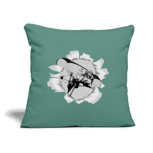 Paragliding wing flying through the opening - Sofa pillow with filling 45cm x 45cm