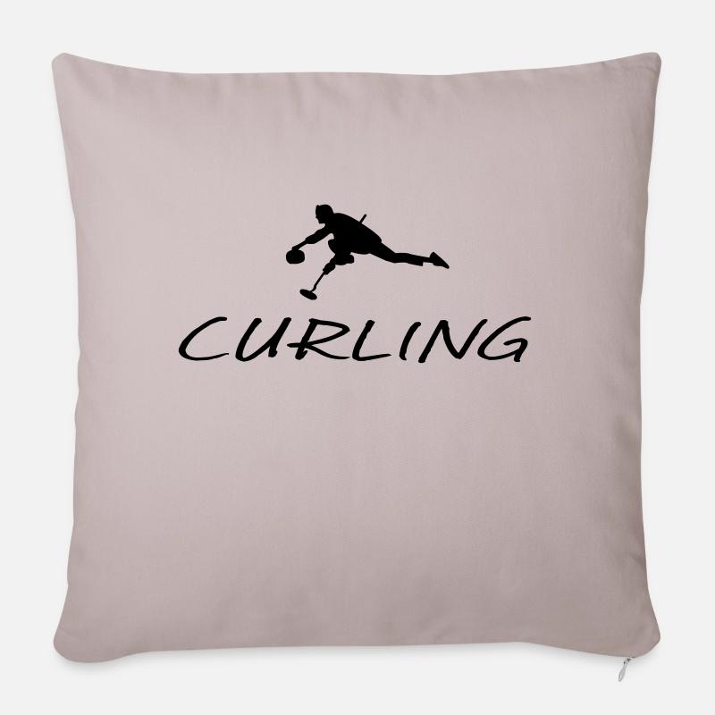 CURLING - Sofakissen mit Füllung 45 x 45 cm - helles Taupe