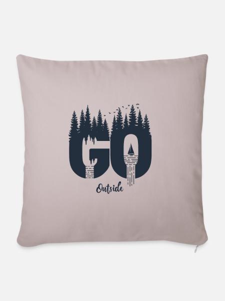 Go outside - Sofakissen mit Füllung 45 x 45 cm - helles Taupe