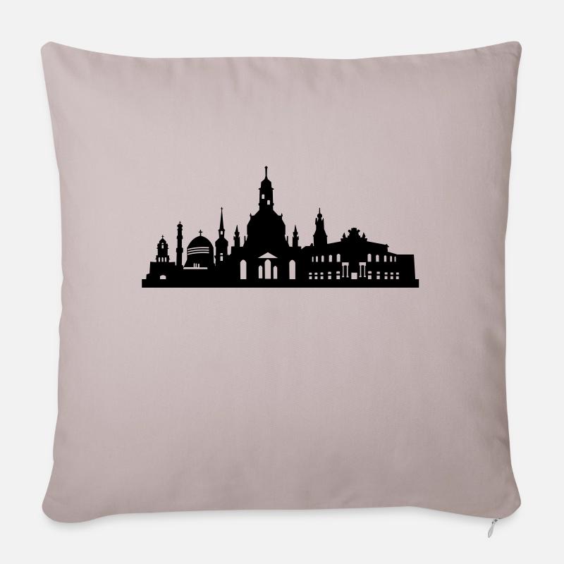 Skyline Dresden klein - Sofakissen mit Füllung 45 x 45 cm - helles Taupe