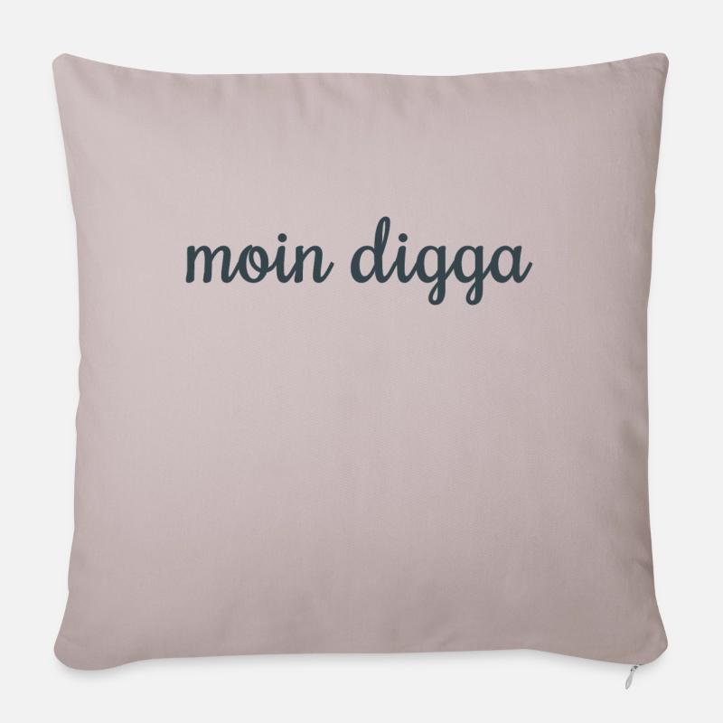 Moin Digga! - Sofakissen mit Füllung 45 x 45 cm - helles Taupe