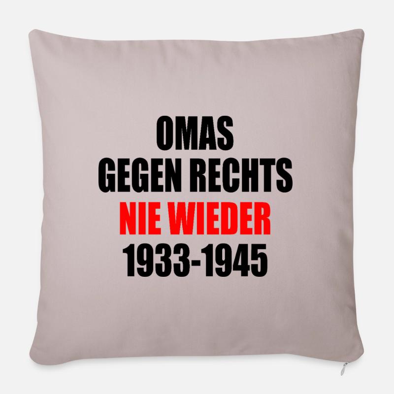Omas gegen rechts - Sofakissen mit Füllung 45 x 45 cm - helles Taupe