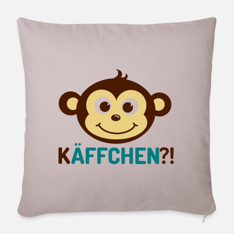 Monkey Käffchen 3 - Sofakissen mit Füllung 45 x 45 cm - helles Taupe