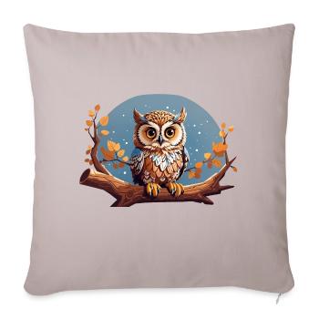 Starry Owl - Sofa pillow with filling 45cm x 45cm - light taupe - Front