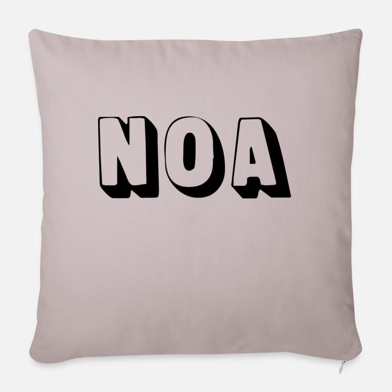 Nom - Noa - Coussin et housse de 45 x 45 cm - taupe clair
