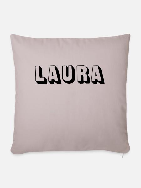 Name - Laura - Sofakissen mit Füllung 45 x 45 cm - helles Taupe