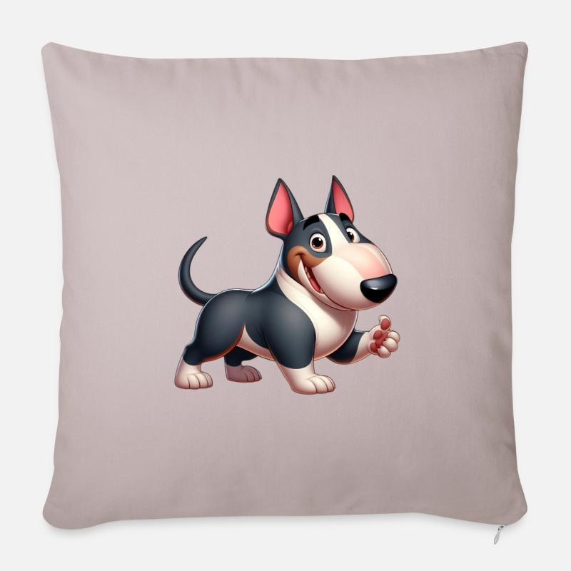 Bullterrier - Sofakissen mit Füllung 45 x 45 cm - helles Taupe