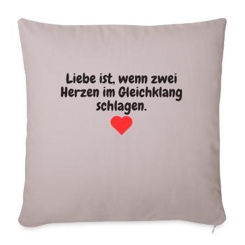 Beautiful love saying - Sofa pillow with filling 45cm x 45cm - light taupe - Front