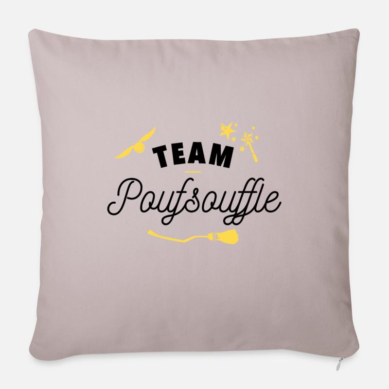 Team Poufsouffle - Coussin et housse de 45 x 45 cm - taupe clair
