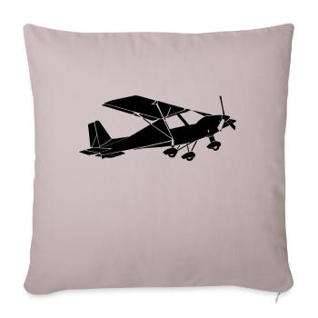Flugzeug Pilot Flieger Ultaleichtflugzeug UL - Sofakissen mit Füllung 45 x 45 cm - helles Taupe - Vorne