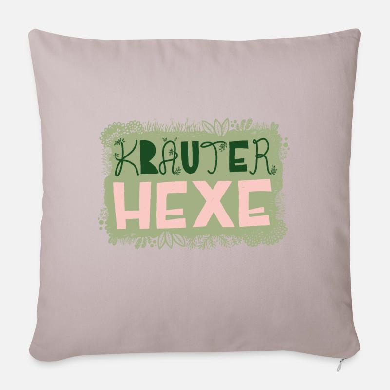 Kräuterhexe - Sofakissen mit Füllung 45 x 45 cm - helles Taupe