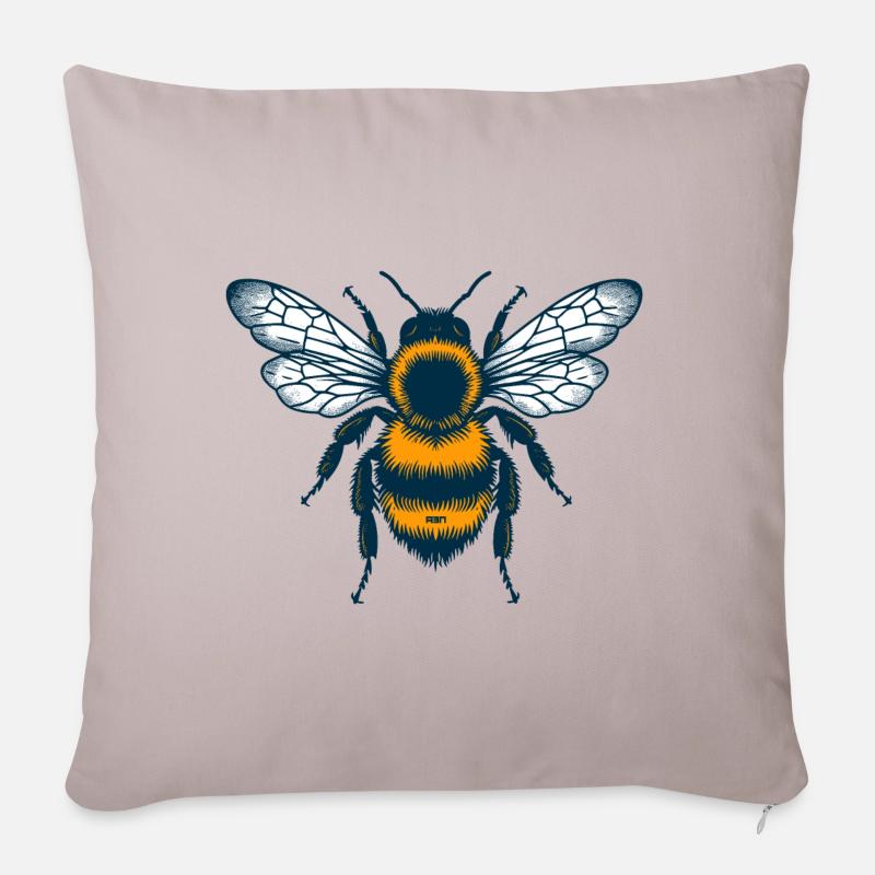 Bee Emblem - Sofakissen mit Füllung 45 x 45 cm - helles Taupe