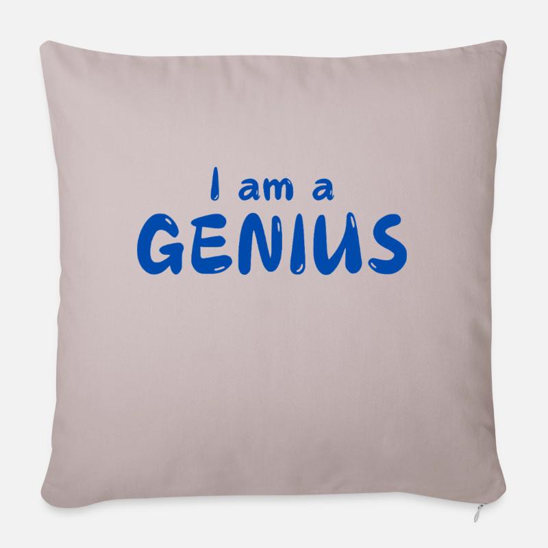 I am a GENIUS - Sofakissen mit Füllung 45 x 45 cm - helles Taupe