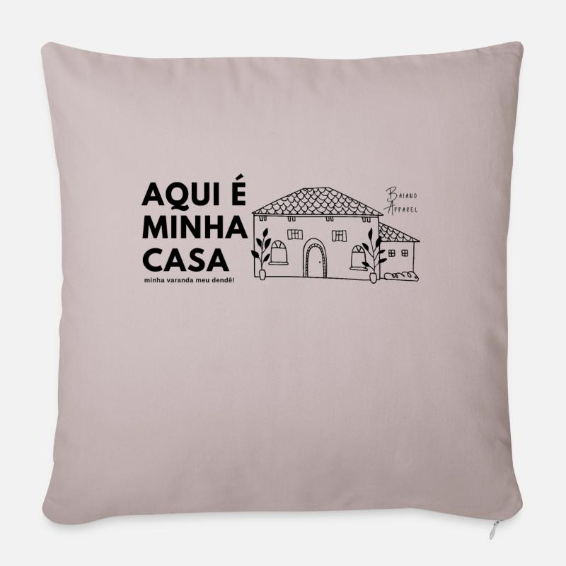 Capoeira Design | Aqui é minha casa - Sofakissen mit Füllung 45 x 45 cm - helles Taupe