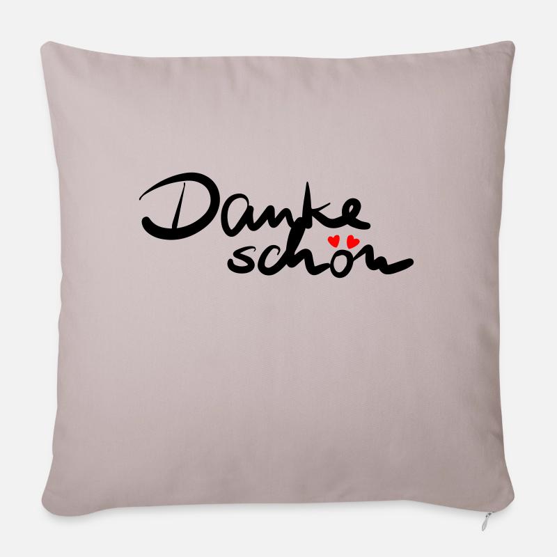 Dankeschön - Sofakissen mit Füllung 45 x 45 cm - helles Taupe