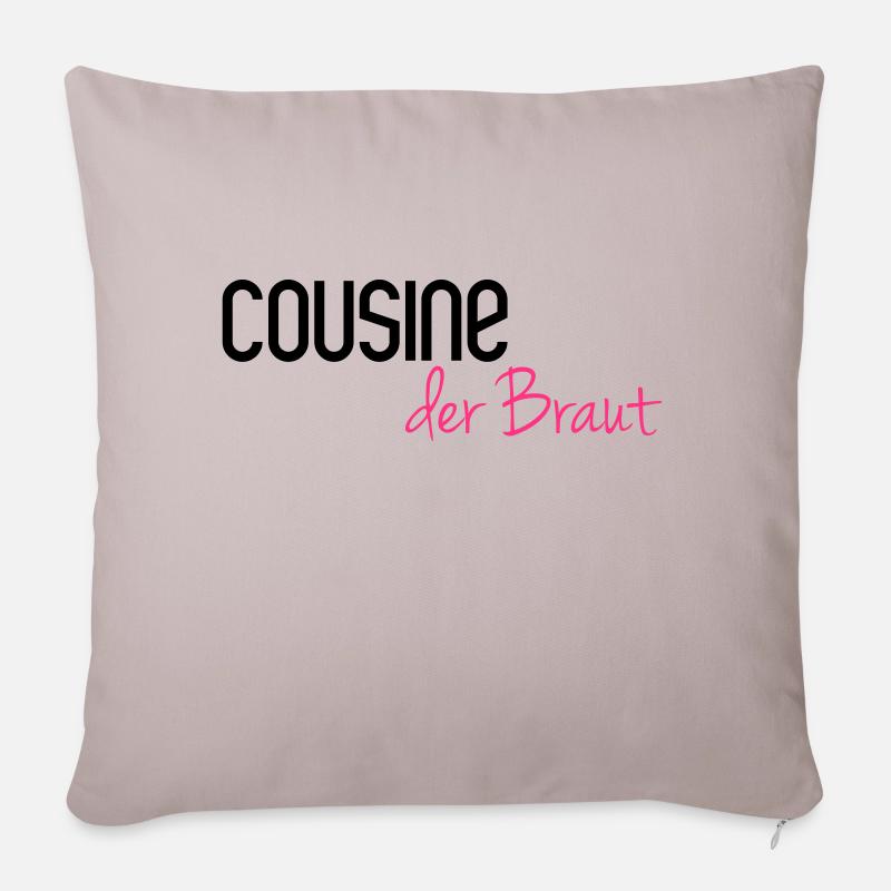 Cousine der Braut - Sofakissen mit Füllung 45 x 45 cm - helles Taupe