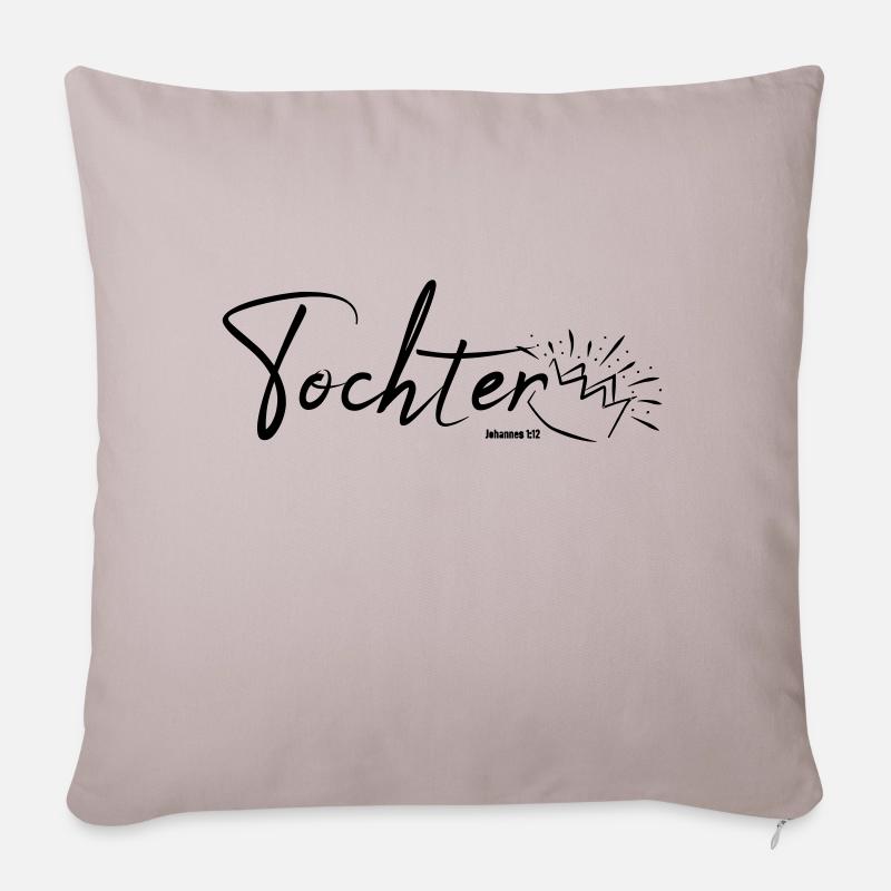 Tochter (Kind Gottes) - Sofakissen mit Füllung 45 x 45 cm - helles Taupe