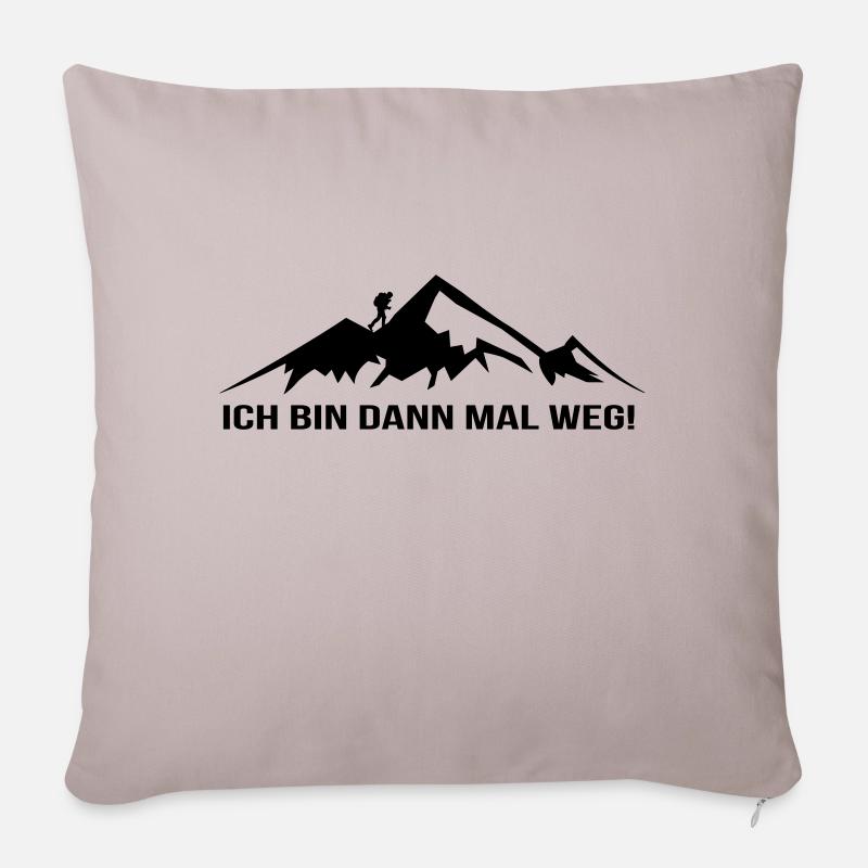 Ich bin dann mal weg - Coussin et housse de 45 x 45 cm - taupe clair