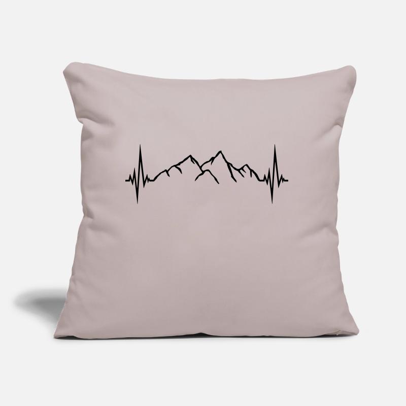 frequency pulse heartbeat mountains mountains excursion wan Sofa pillow with filling 45cm x 45cm