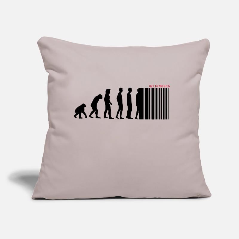 DARWIN - EVOLUTION SOCIETE - CODE BARRE Coussin et housse de 45 x 45 cm