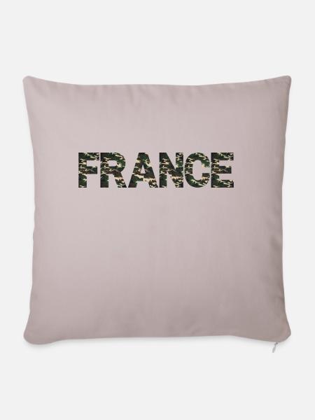 FRANKREICH CAMOUFLAGE - Sofakissen mit Füllung 45 x 45 cm - helles Taupe