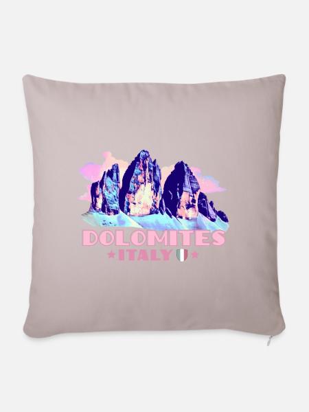 Dolomites Dolomiten Andenken Wandern Drei Zinnen - Sofakissen mit Füllung 45 x 45 cm - helles Taupe