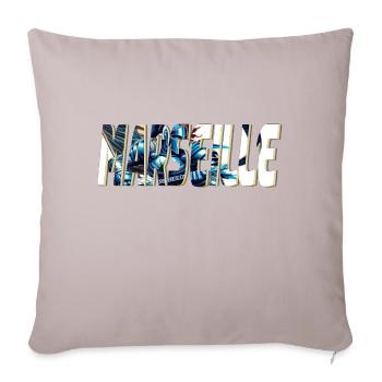 Marseille design stylisé BD - Coussin et housse de 45 x 45 cm - taupe clair - Devant